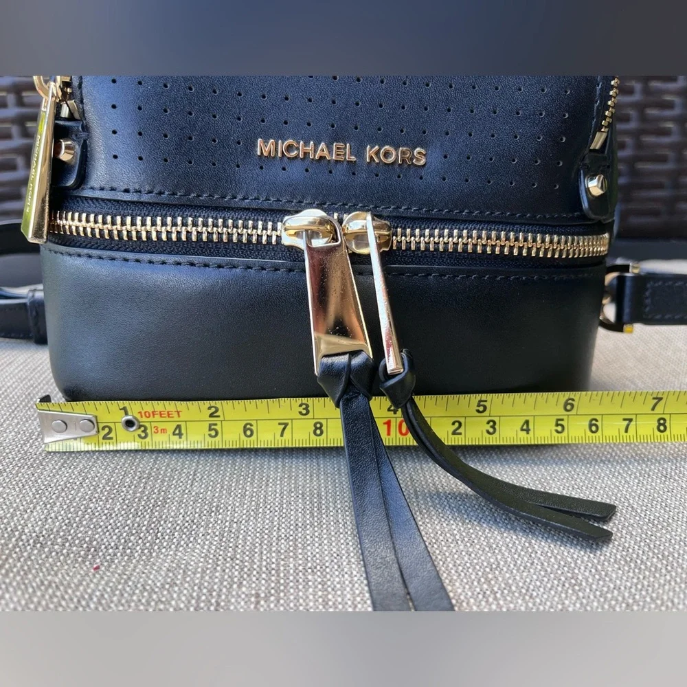 EUC Michael Kors Rhea Mini Black Leather Backpack